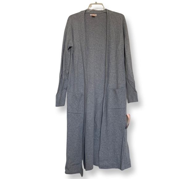 NWT For Thee Long Gray Cardigan M - Picture 1 of 6